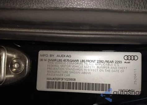 2015 Audi A3 2.0T Premium from USA, damaged, VIN WAUKFGFF3F1029908